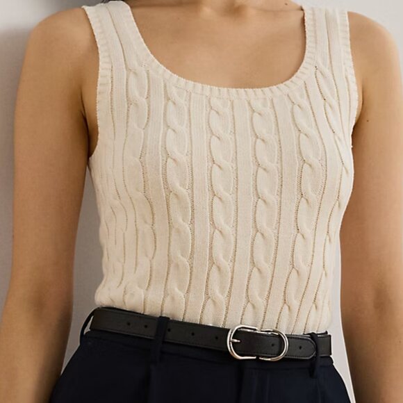 Cable-Knit Sleeveless Sweater S - Picture 3 of 13
